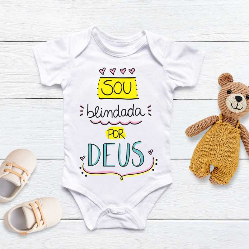 Body Personalizado Bebê Sou Blindada Por Deus