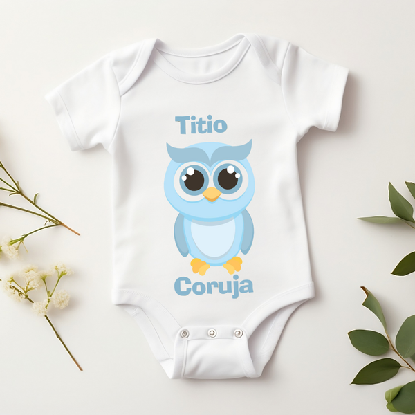 Body Personalizado Bebê Titio Coruja