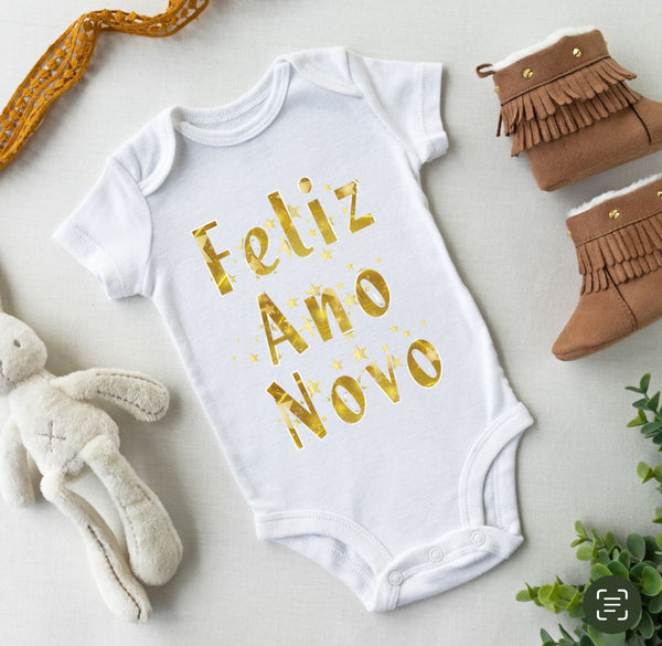 Body Personalizado Bebê Feliz Ano Novo 2