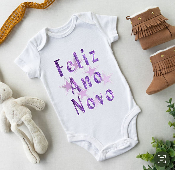 Body Personalizado Bebê Feliz Ano Novo